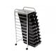 image 5 of 10 Drawer Storage Mobile Makeup Salon Trolley Portable Organiser | Black