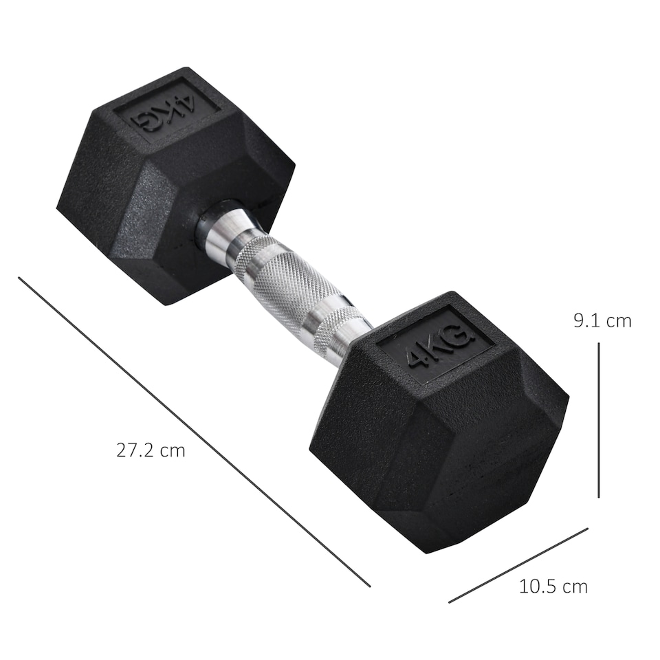 image 1 of HOMCOM Hexagonal Dumbbells Kit Weight Lifting Exercise for Home Fitness 2x4kg
