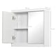 image 3 of HOMCOM Wall Mounted Mirror Cabinet with Storage Shelf for Bathroom White