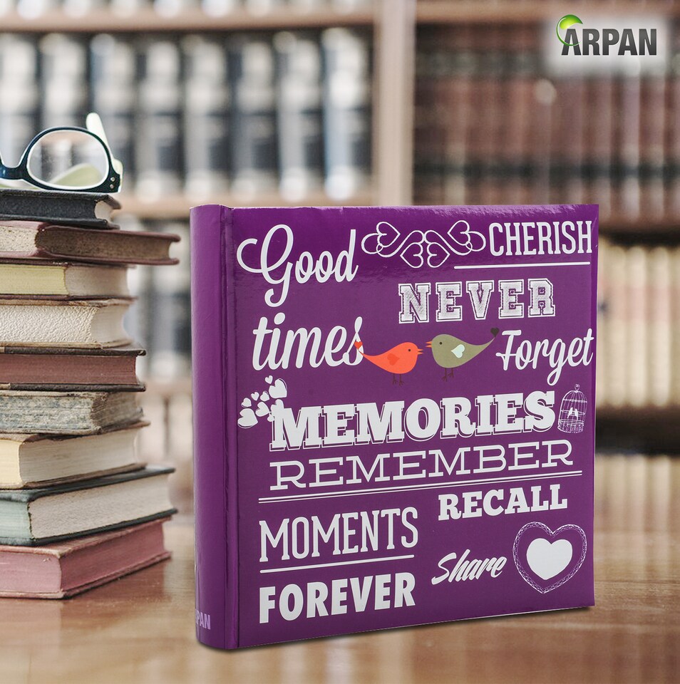 image 1 of ARPAN Photo Album for 200 Photos 6x4" (10x15cm) – Slip In Memo Album with Writing Space & Index Pages – Picture Storage Album for Family, Wedding & Travel Memories
