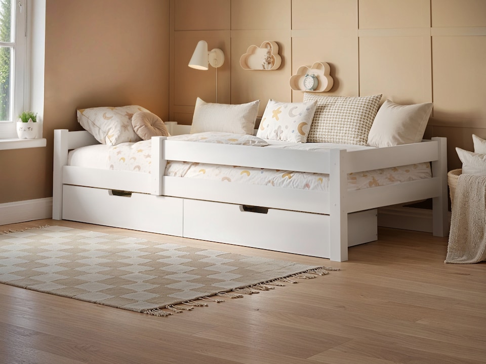 image 1 of Flair Milo Single Bed with Storage Pine White