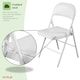 image 3 of Heavy Duty White Padded Folding Metal Desk Office Chair Seat | White