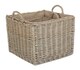 image 2 of Set of 2 Antique Wash Square Hessian Lined Log Basket | Brown | Brown | Not provided