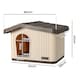image 2 of Skylos Plastic Dog House Pet Kennel Shelter for Small Medium Dogs Indoor Outdoor | Brown | S