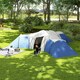 image 2 of Outsunny Large Tunnel Tent with 3 Bedroom, Living Area and Porch, Blue Blue | Blue