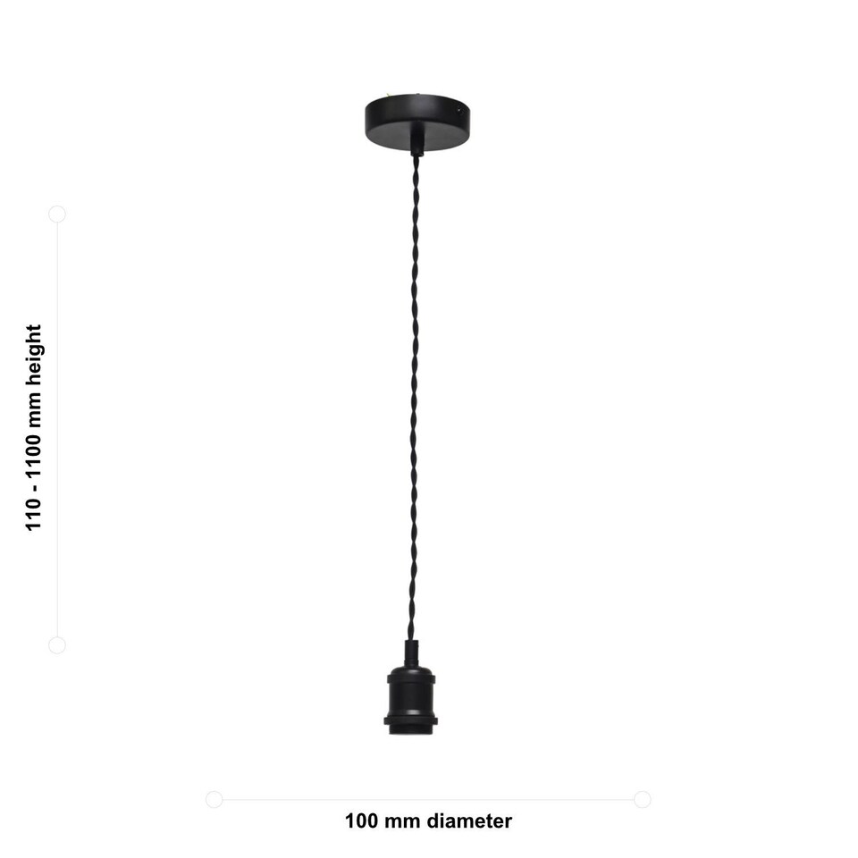 image 1 of Flex -Black Retro Ceiling Pendant Flex Kit for Easy Fit Shades