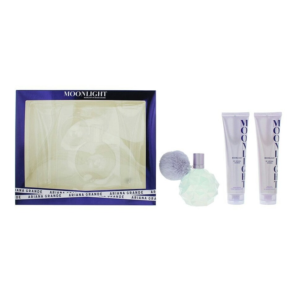 Ariana Grande Moonlight Gift Set 100 EDP Spray + Body Souffle 100ml + Bath & 100ml Shower Gel