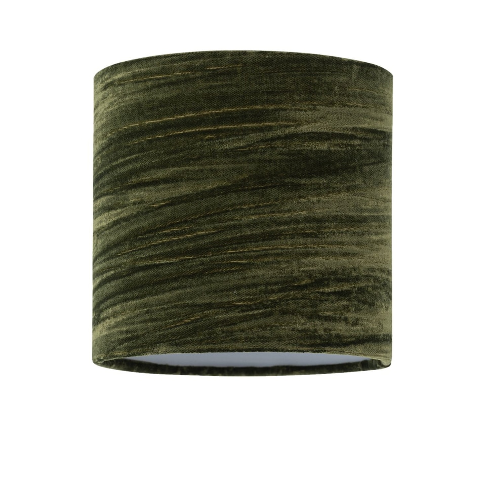 image 1 of Set of 2 Green Crushed Velvet 15.5cm Table Lamp Shades | Green | Small | 2