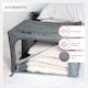 image 5 of Periea ‘Beau’ Folding Collapsible Stackable Fabric Home Storage Boxes with Steel Frames (Grey Damask, Medium)