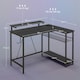 image 3 of HOMCOM L Shaped Desk with LED Lights Reversible Corner Gaming Desk with Storage