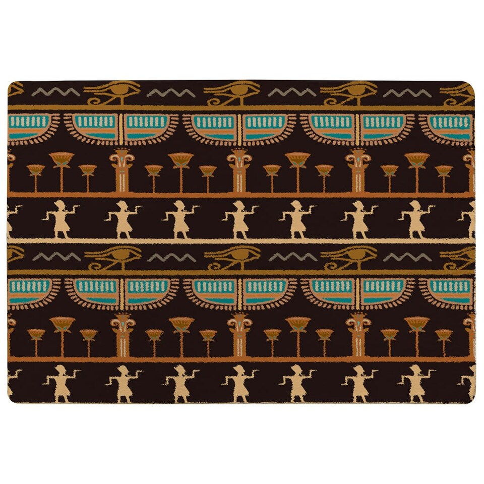 image 1 of Orange & Black Hieroglyphs (Rug) Orange | Large: 140x200cm