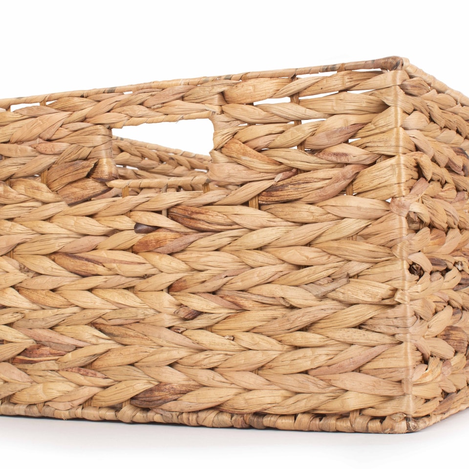 image 1 of Large Water Hyacinth Rectangular Storage Basket | Brown | Brown