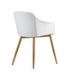 image 4 of Single Eden Modern Dining Chair, Faux Leather Padded Cushion & Solid Wooden Legs White