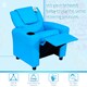 image 7 of HOMCOM Kids Recliner Chair w/ Cup Holder, PU Leather Children Lounger, Blue Blue