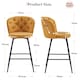 image 9 of SONARA Set of 2 Blended Woven Fabric Counter Height Bar Stools with Backrest | Yellow