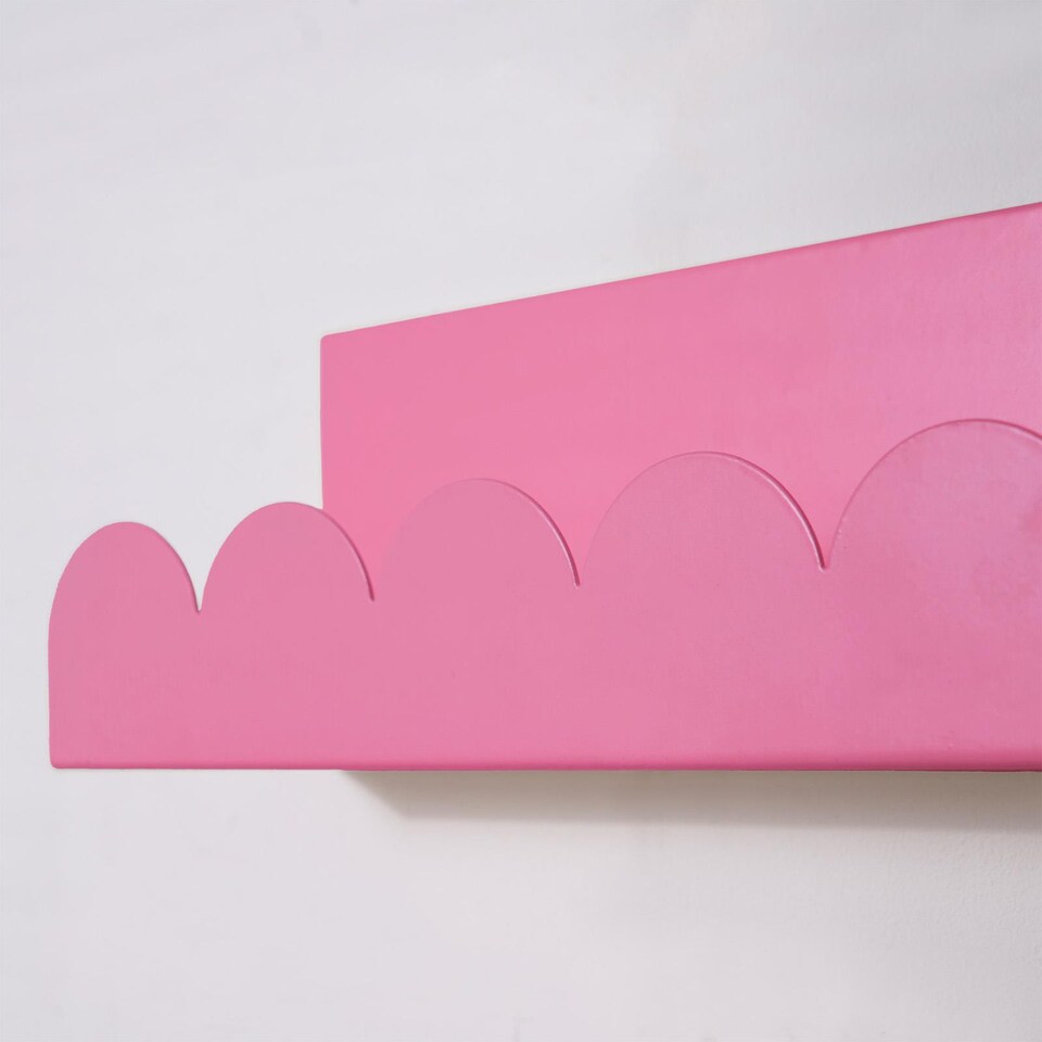 image 1 of OHS Scallop Shelf Wall Mounted Storage Space Saving Modern Bedroom | Pink | Bright Pink