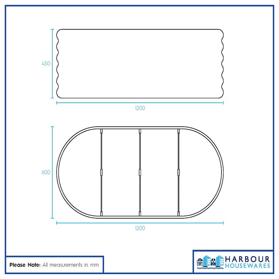 image 1 of Harbour Housewares Rounded Raised Garden Bed - 120cm x 60cm x 45cm - Anthracite | Black | Anthracite