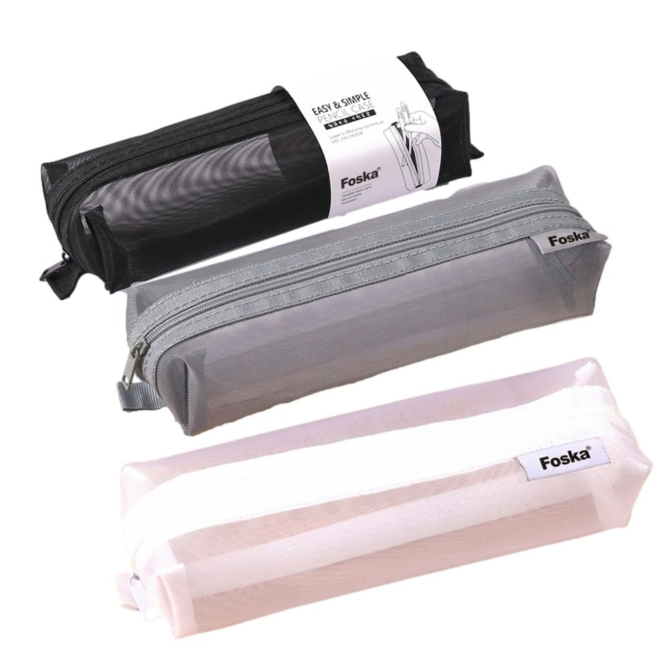 image 1 of Easy and Simple Nylon Net Student Pencil Case