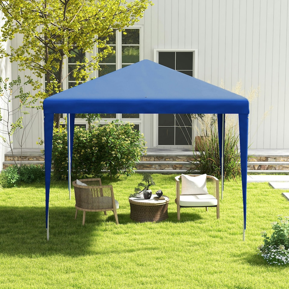 image 1 of Outsunny Garden Gazebo Marquee Party Tent Wedding Canopy Patio Blue 2.7 x 2.7m