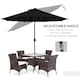 image 4 of Outsunny 2.7m Patio Garden Umbrella Outdoor Parasol Outdoor Market Table Umbrella with Tilt Crank and 24 LEDs Lights Black