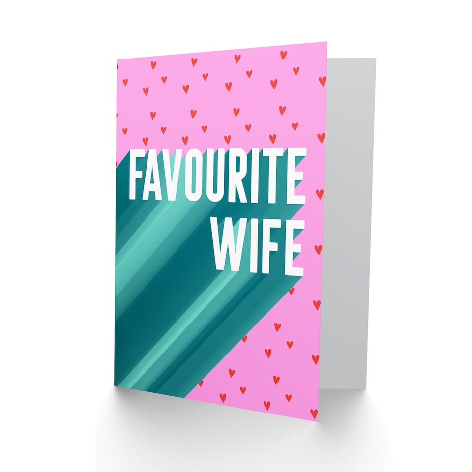image 1 of Favourite Wife Love Heart Valentines Anniversary Greetings Card