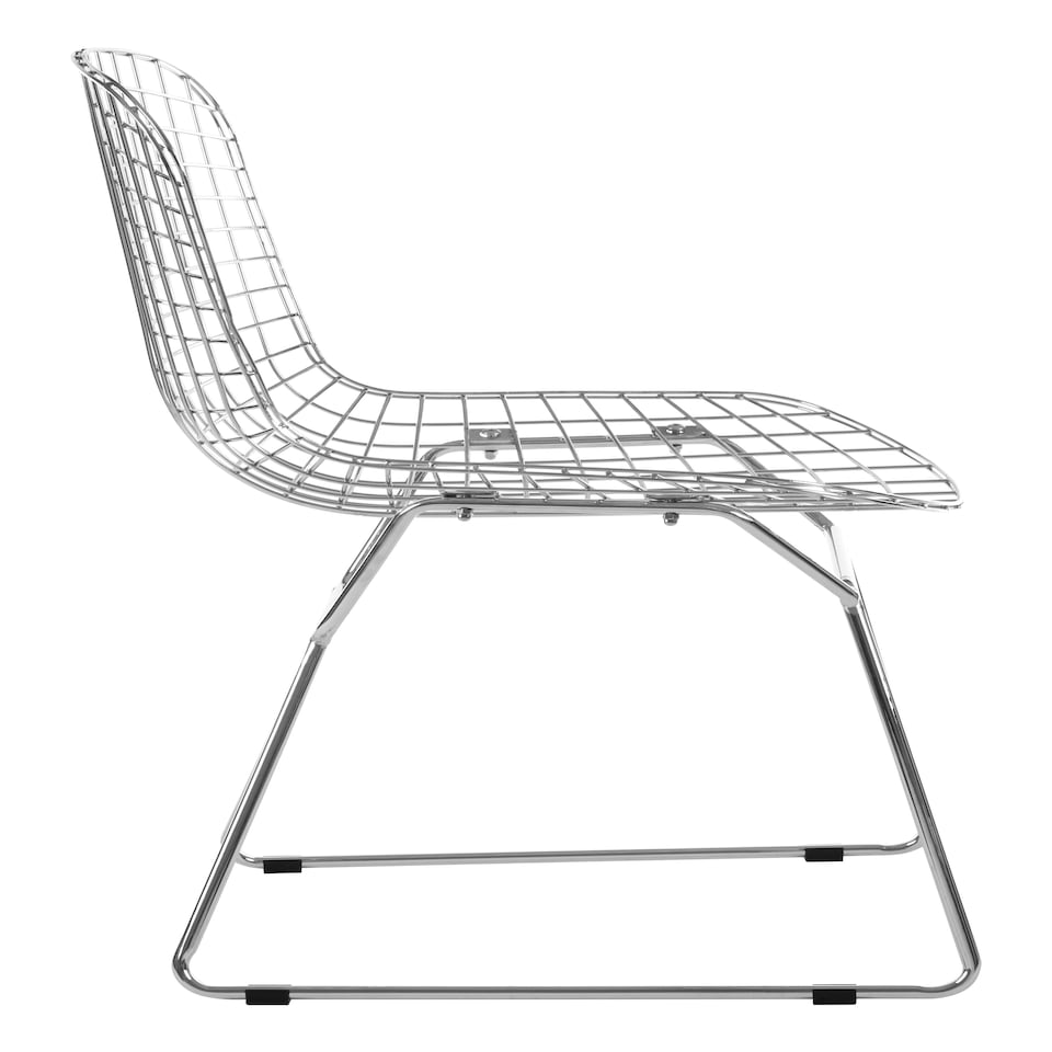image 1 of Interiors by Premier Chrome Metal Grid Frame Wire Chair, Comfortable Seating Garden Wire Chair, Easy Cleaning Wire Frame