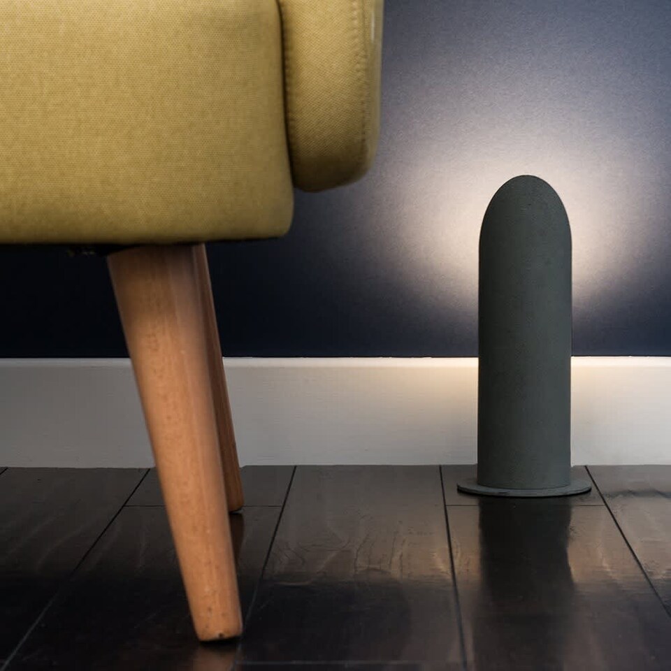 image 1 of ValueLights Cement Stone Effect Metal Table Floor Standing Uplighter Lamp | Grey