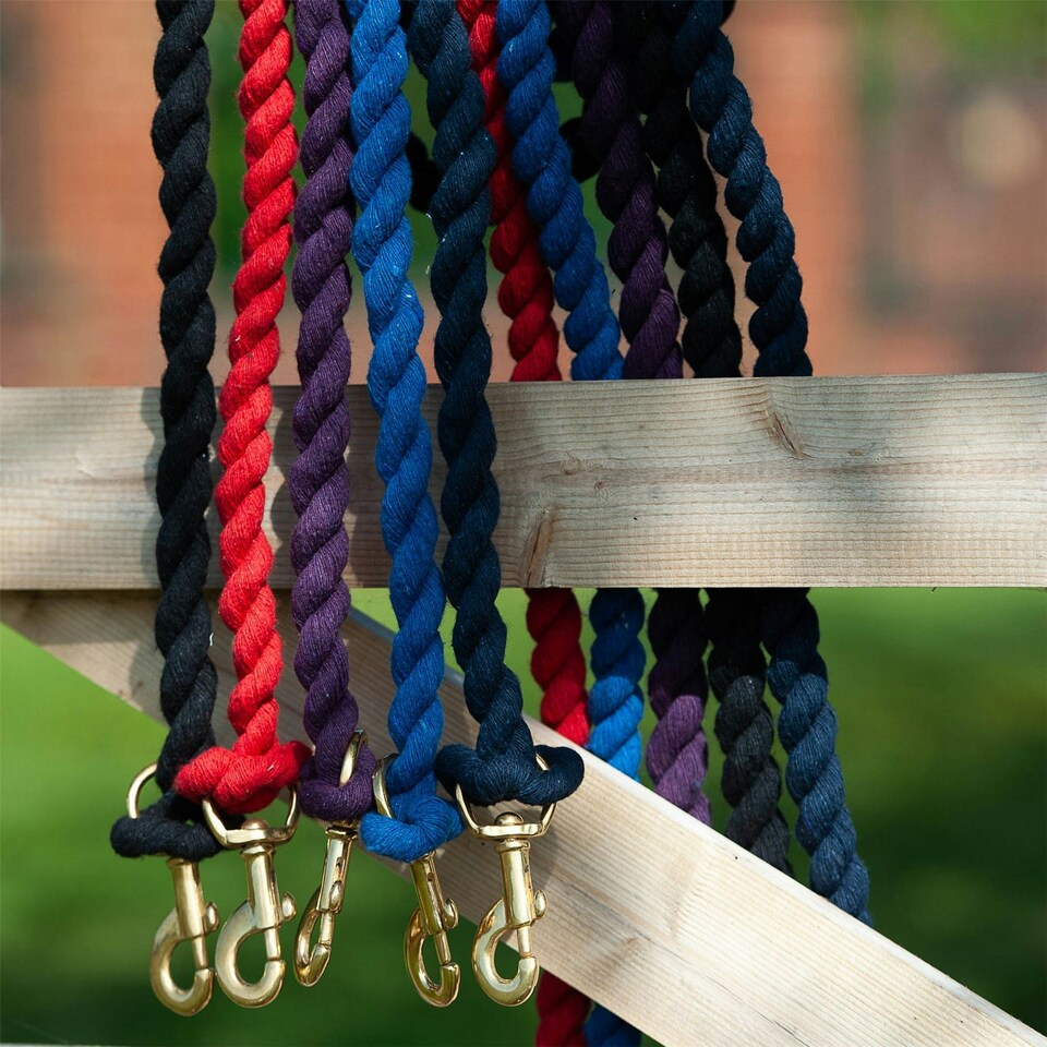 image 1 of Gallop Equestrian Premium Headcollar Lead Rope With Solid Brass Trigger Clip Purple | Size: One Size
Colour: Purple