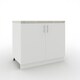 image 2 of JD Greta Adjustable Legs Kitchen Sink Unit 1000mm Cabinet With Doors - White Gloss With Worktop