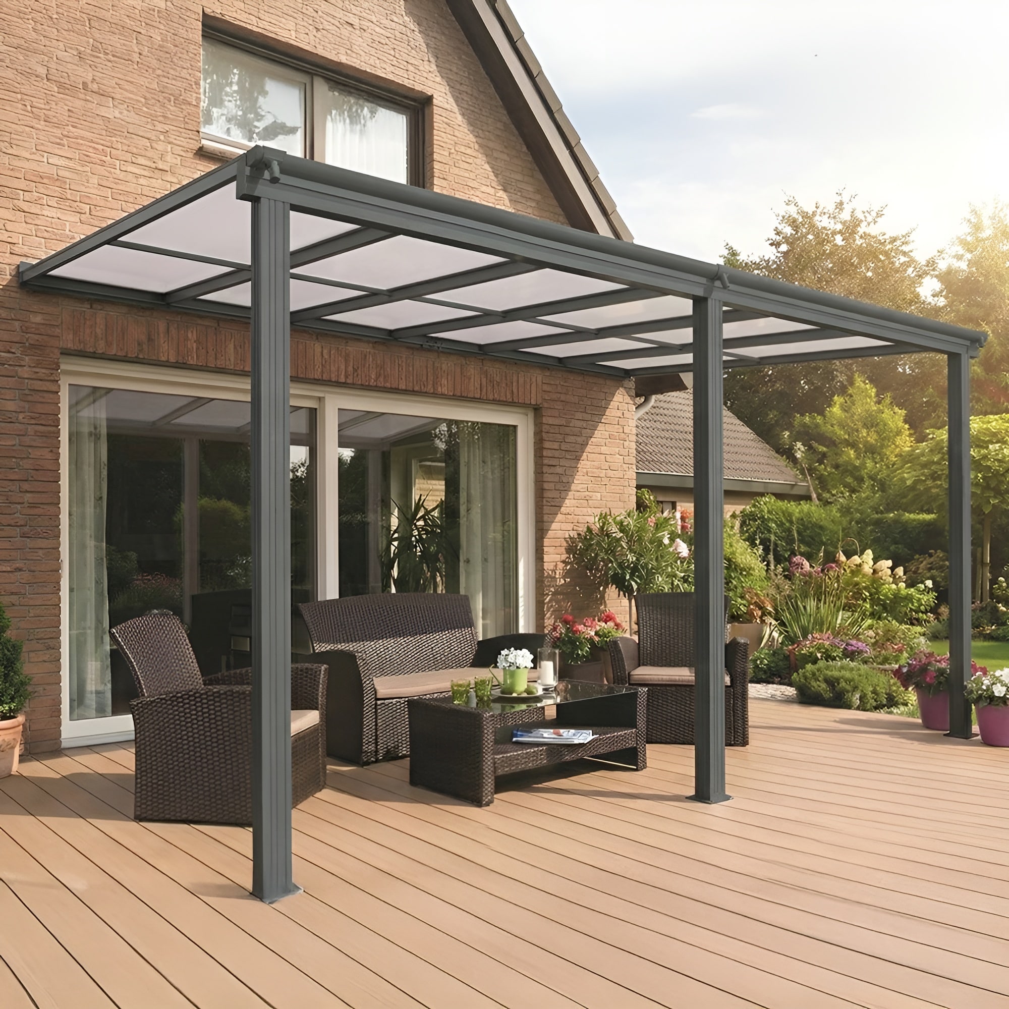 Anthracite Veranda Garden Canopy 14ft x 10ft
