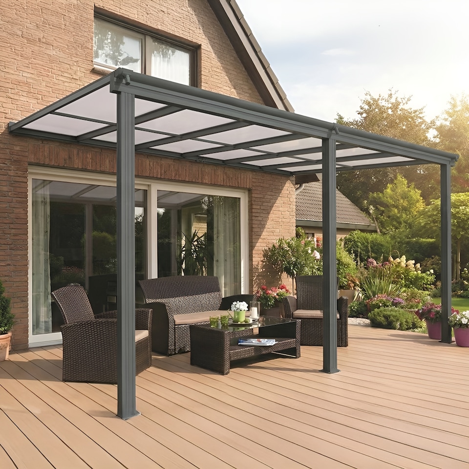 image 1 of Anthracite Veranda Garden Canopy 14ft x 10ft