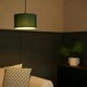 image 3 of ValueLights Pair of - Forest Green Fabric Cylinder Ceiling Pendant Lampshade/Table Lamp Drum Light Shade - Small