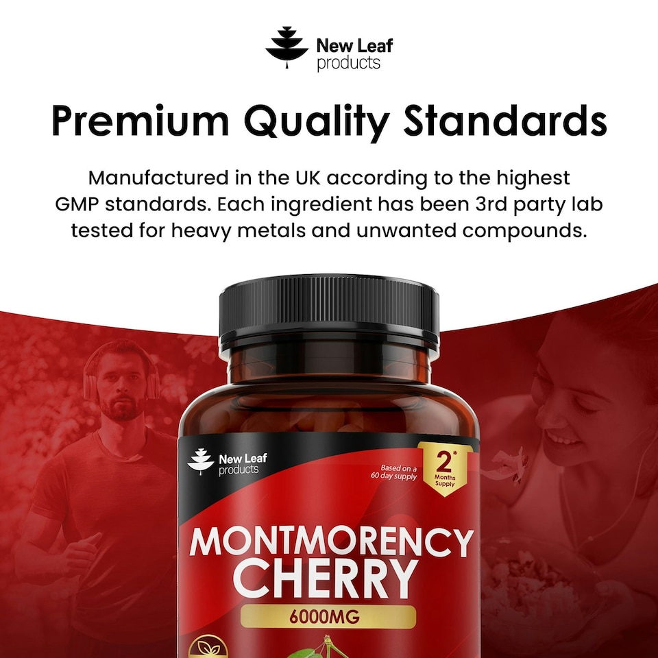 image 1 of Montmorency Cherry Capsules - Sleep & Relaxation Support - Vegan 120 Capsules