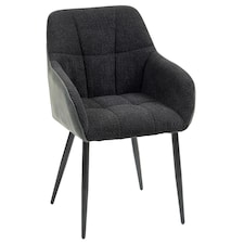 HOMCOM Accent Chair w/ Foot Pads and Chenille Fabric Arm Chair, Black