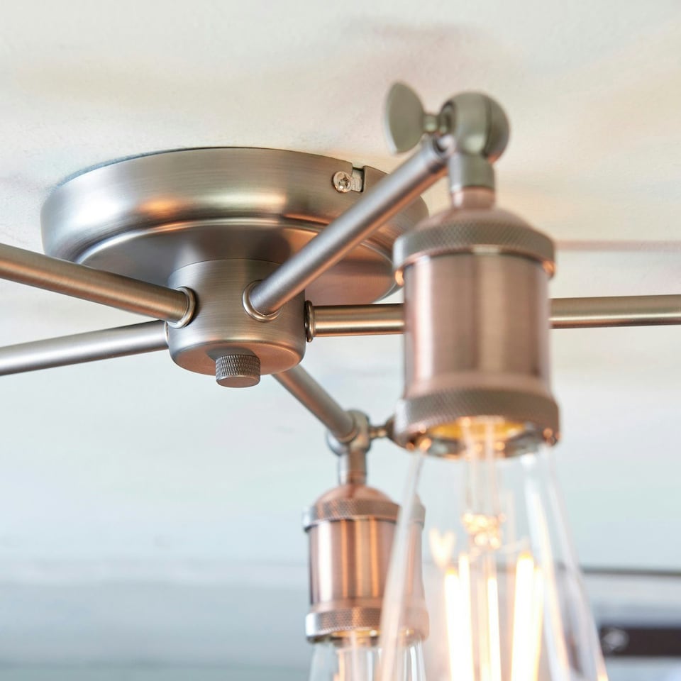 image 1 of Hal 5 Light Semi flush Aged Pewter, Aged Copper Plate, E27
