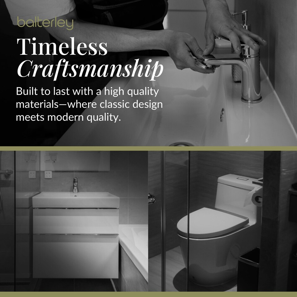 image 1 of Balterley Saint Cloakroom Set - Wall Hung Vanity Basin Unit, Toilet Pan, Cistern, Seat & Mini Basin Tap - Balterley | Green | Gloss White | 438.0000 x 400.0000 x 222.0000mm