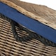 image 4 of Large Antique Wash Storage Wicker Basket with Navy Lining | Blue | Blue