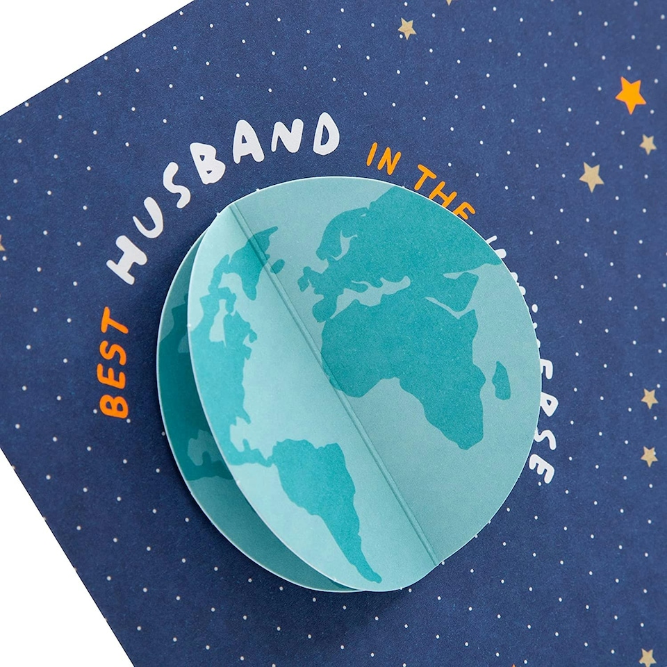 image 1 of Contemporary Universe Design Best Husband Father's Day Card Large