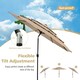 image 6 of COSTWAY 3-Tier Patio Umbrella Double Vented Crank Market Parasol Brown