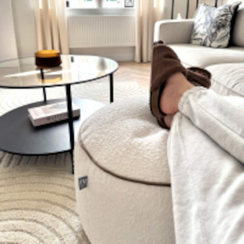 image 1 of rucomfy Indoor Bean Bag Pouffe - Snug Drum Footstool