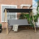 image 2 of Outsunny Garden Swing Bench with Adjustable Canopy and Cushioned Seat