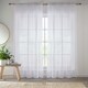 image 1 of Sheer White Plain Woven Voile Slot Top Curtain Panel Pair (55x90") 145x229m