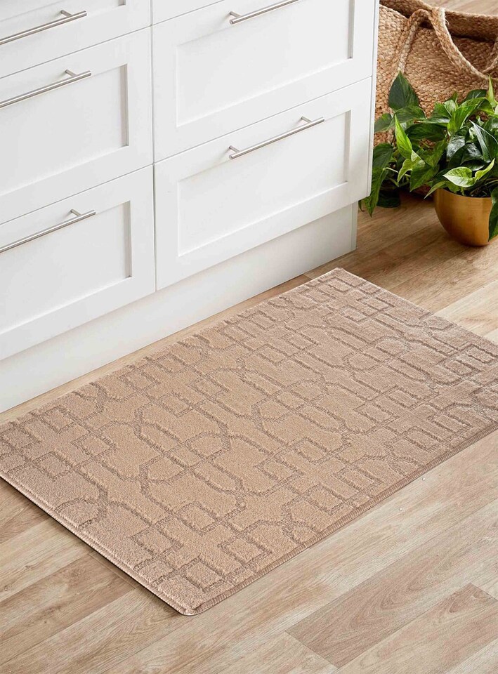 image 1 of Ivy Washable Cubed Trellis Design Anti Slip Doormats -