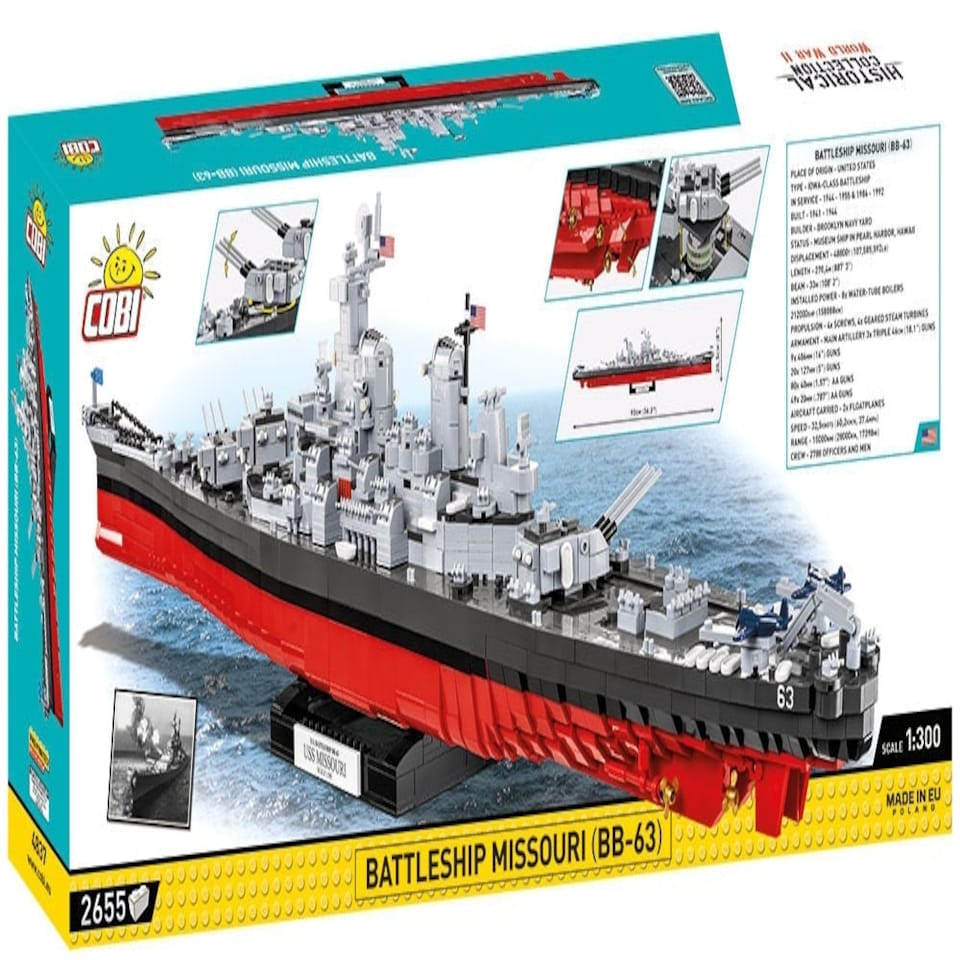 image 1 of Battleship Missouri brick model - COBI 4837 - 2640 Bricks