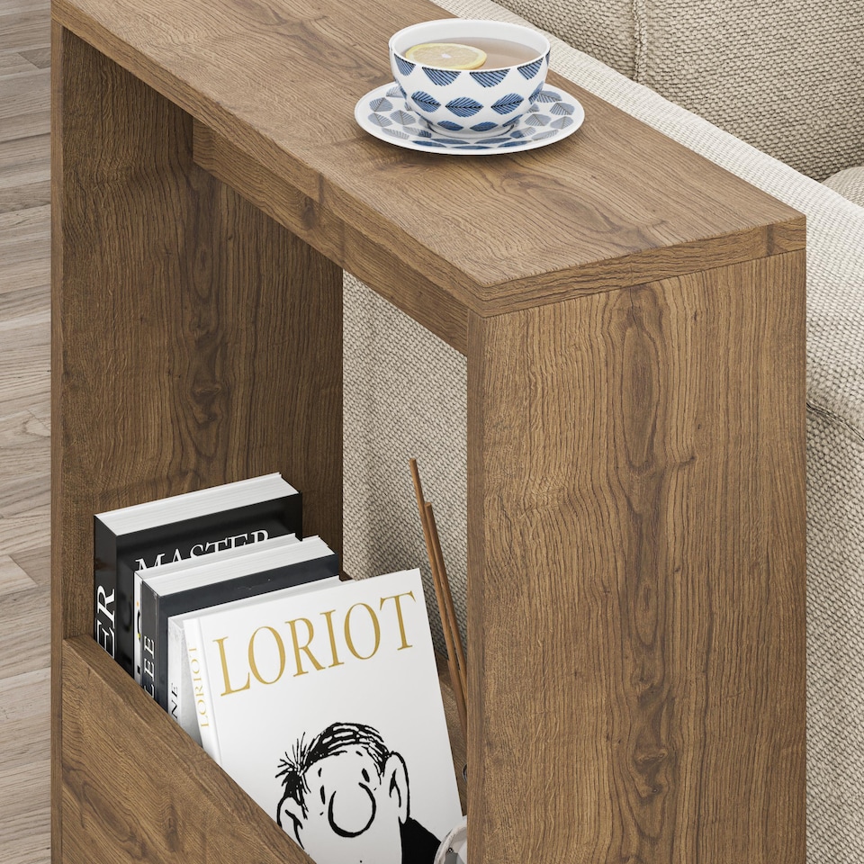 image 1 of Decortie Simpi Slim Side Table 55x20x60cm Dark Oak Effect