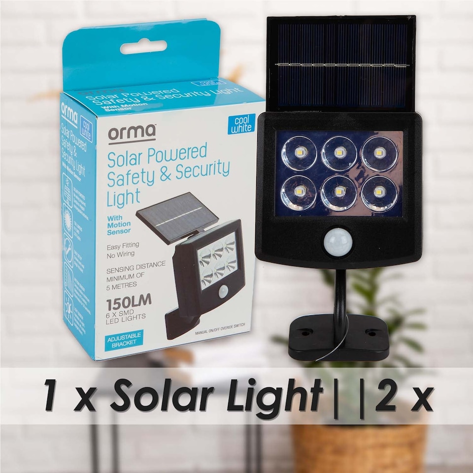 image 1 of vfm-estore Orma Solar Security Light Black - 16cm x 10cm