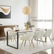 image 8 of Dining Chair Marilyn - corduroy look, upholstered, armchair, continuous backrest - Set of 6 Cream | Cream/Gold