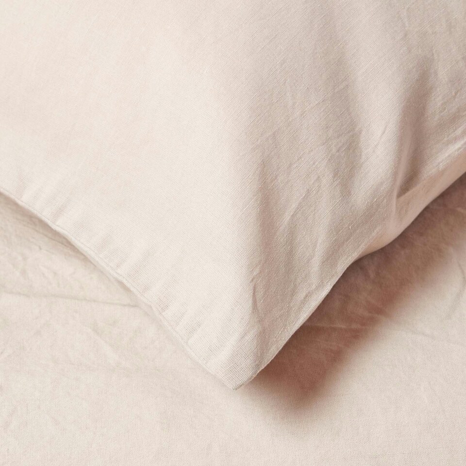 image 1 of Homescapes Natural European Size Linen Pillowcase - 40 x 40 cm Cream