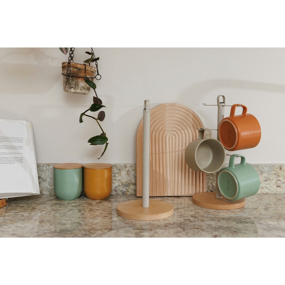image 1 of KitchenCraft Kitchen Roll Holder Wood Metal