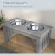 image 5 of PawHut Raised Dog Bowls Pet Feeder Raised Elevated Stainless Steel Food Grey